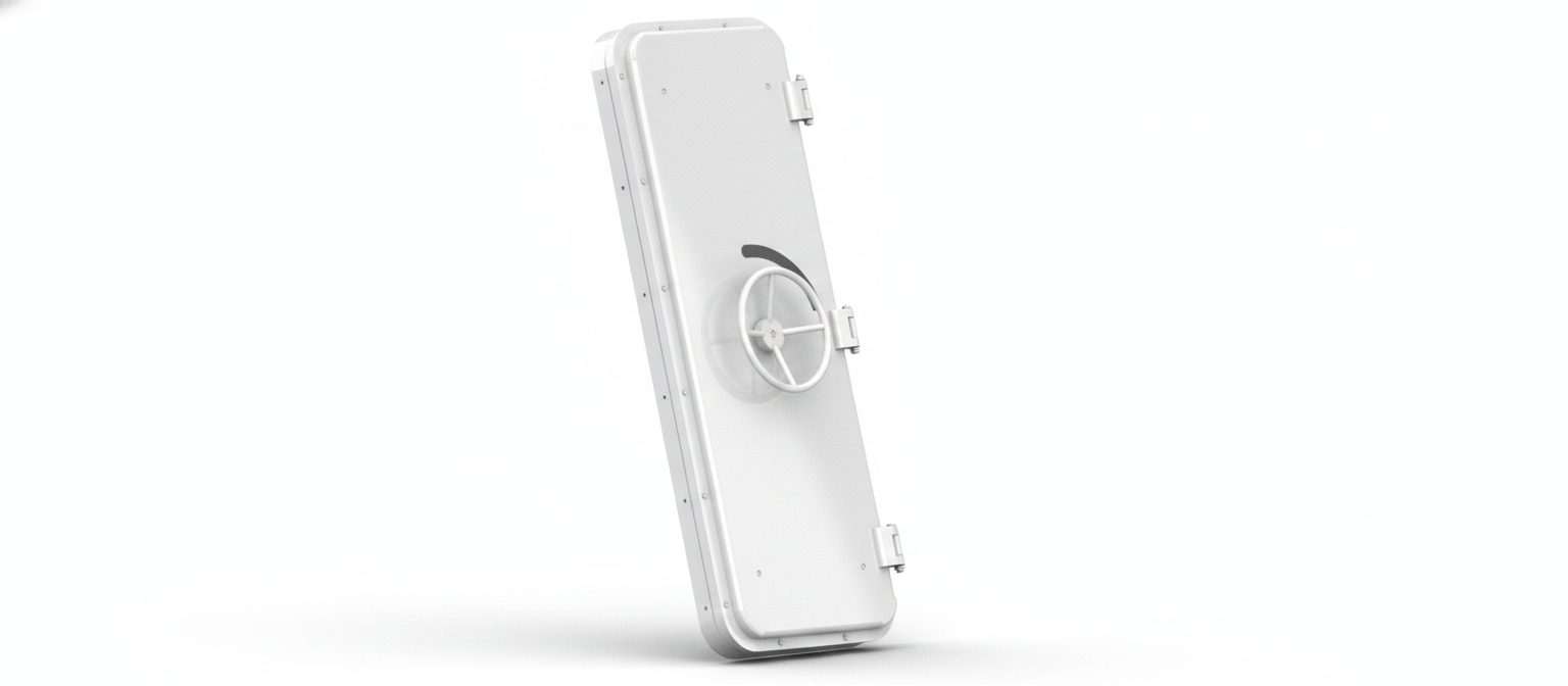 Porta Estanque - Peça náutica em aço inox para estaleiros